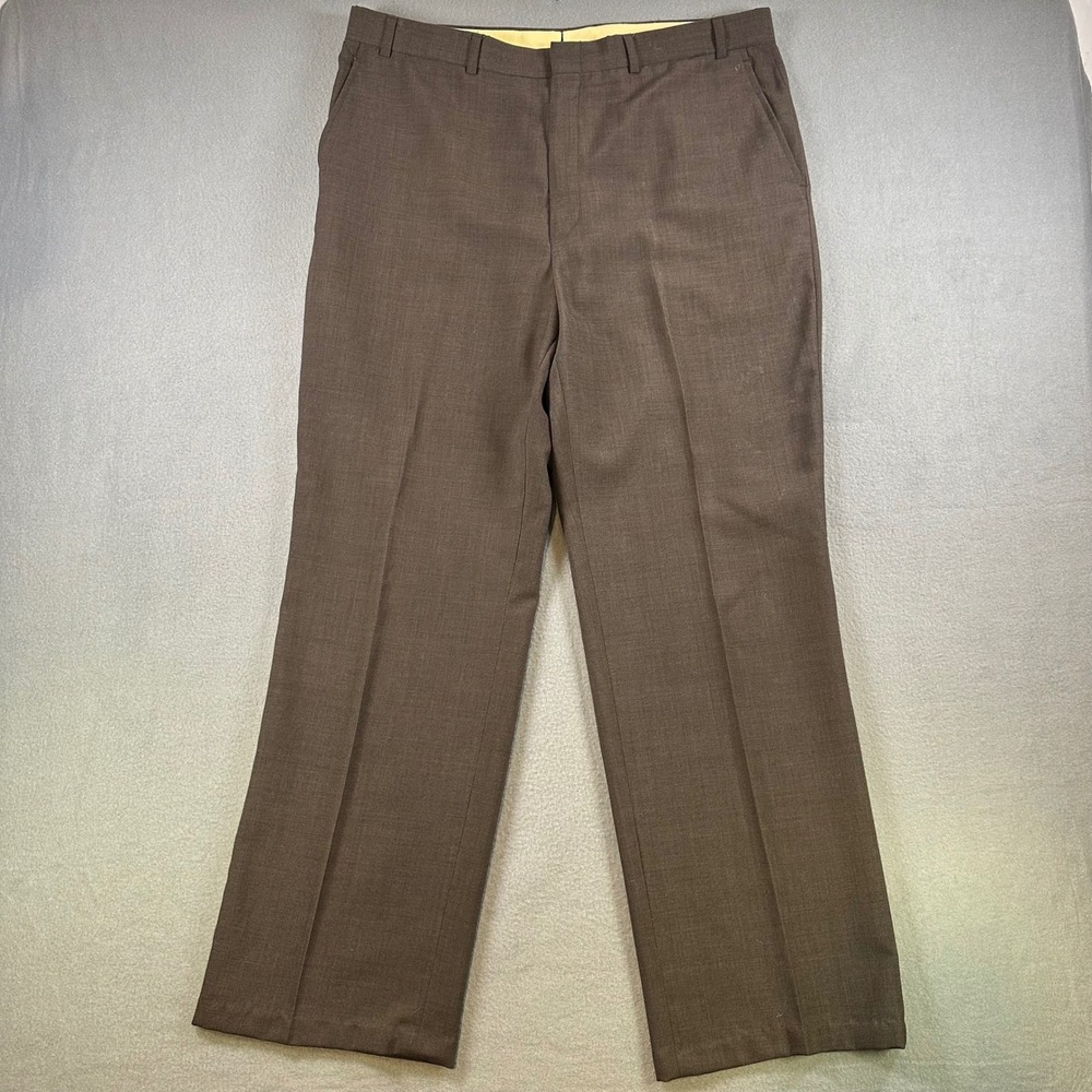 Towncraft Vintage Mens Brown Flat Front Dress Pants Made in USA Size 38